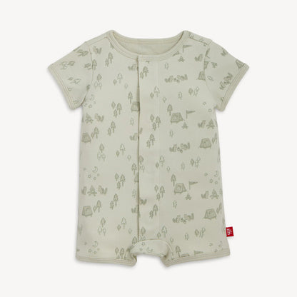 Magnetic Organic Cotton Shortie Romper- Base Camp Buddies