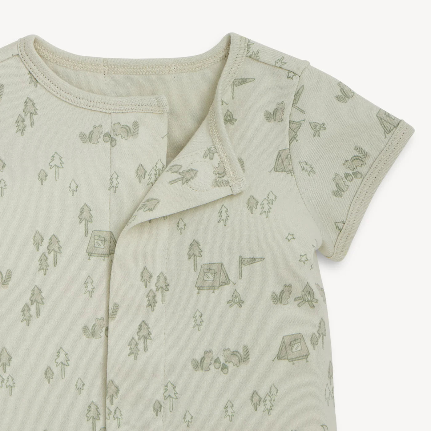 Magnetic Organic Cotton Shortie Romper- Base Camp Buddies