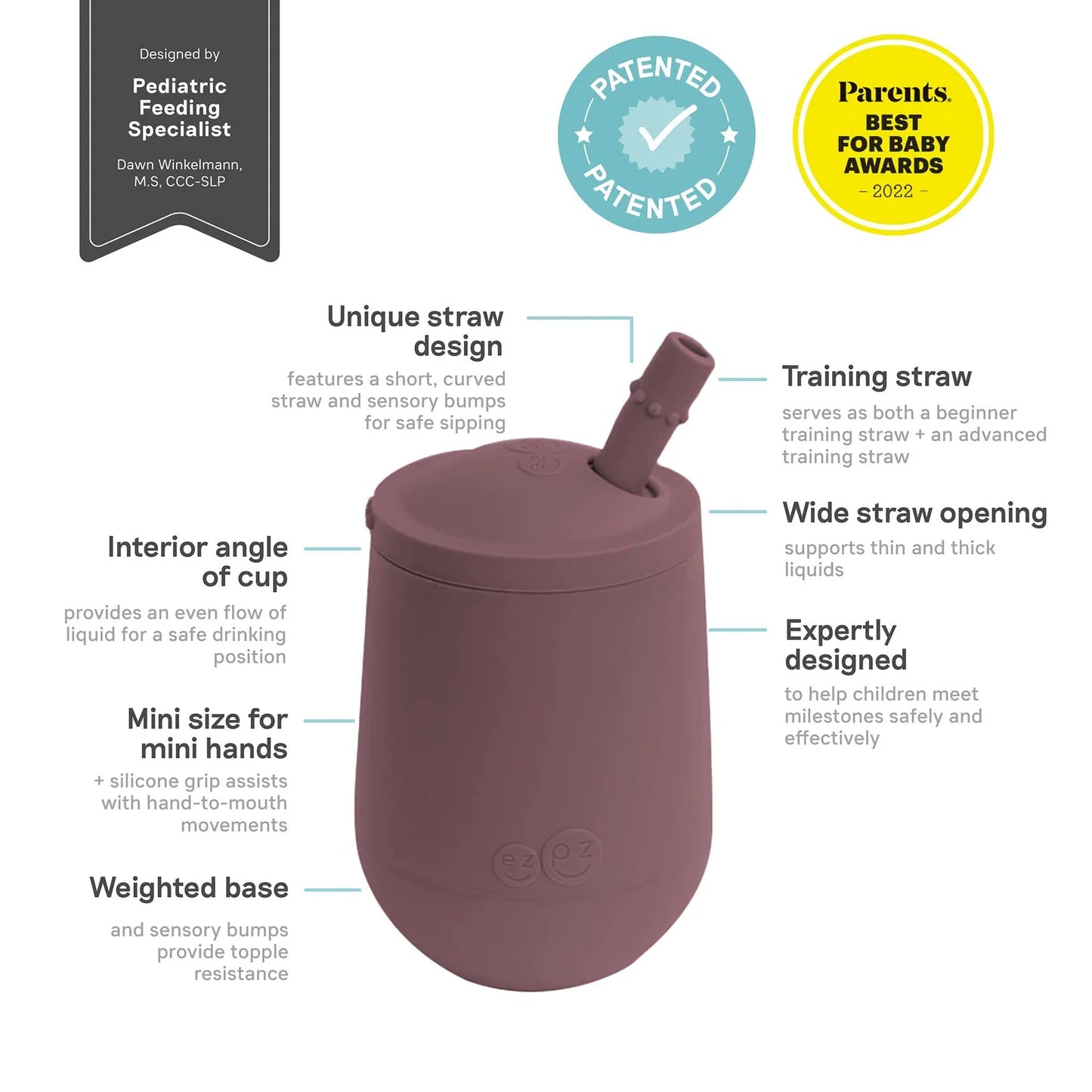 Mini Cup + Straw Training System- Mauve