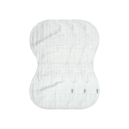 Organic Cotton Muslin Burp Cloths 3pk.- White
