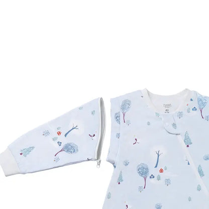 1.0TOG Removable Sleeves Organic Sleep Bag- Snowy Snuggles