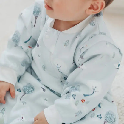 1.0TOG Removable Sleeves Organic Sleep Bag- Snowy Snuggles