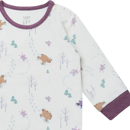 Organic Cotton Long Sleeve Onesie- Snow Angels