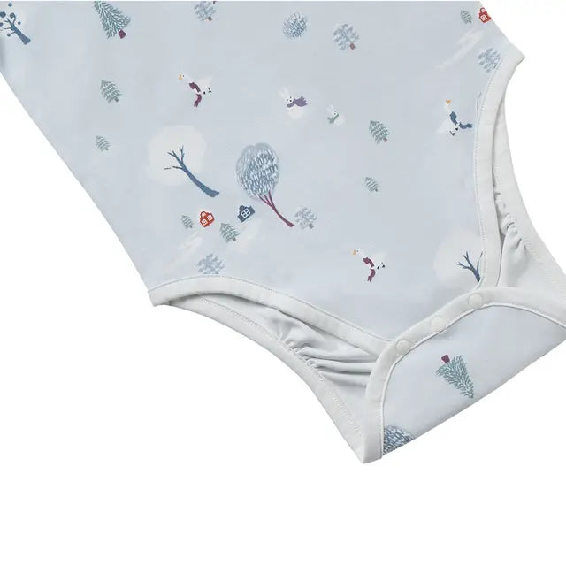 Organic Cotton Long Sleeve Onesie- Snowy Snuggles