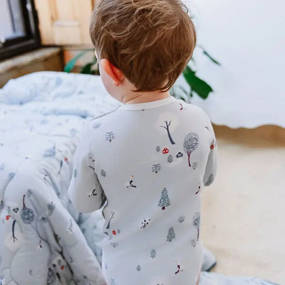 Organic Cotton Long Sleeve Onesie- Snowy Snuggles