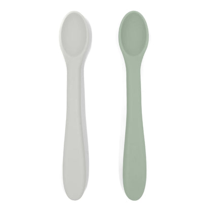 Silicone Feeding Spoon Set- Storm/Leaf