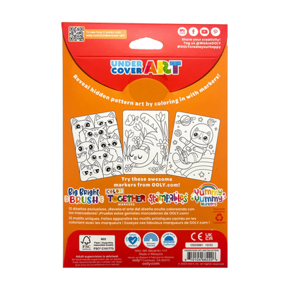 Undercover Art Hidden Pattern Colouring Cards- Smitten Kittens