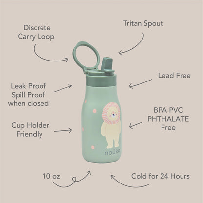 Stainless Steel 10oz. Drinking Bottle- Fleur The Ballerina