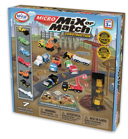 Micro Mix and Match Magnetic Construction Vehicles