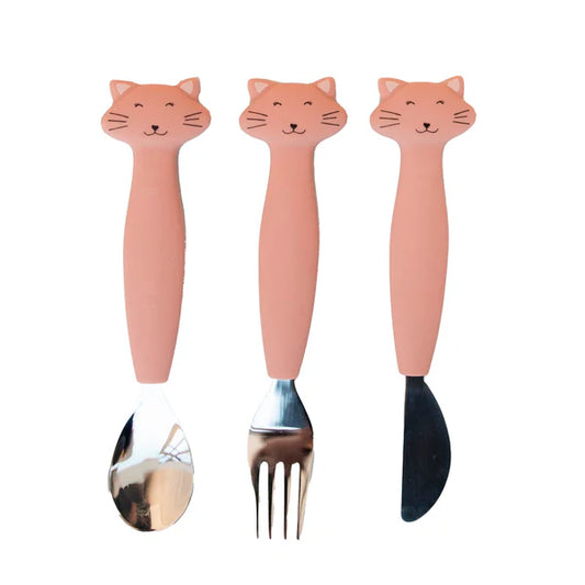 Silicone & Stainless Steel Cutlery Set- Mrs. Cat