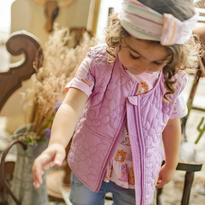 Mauve Floral Quilted Baby Vest