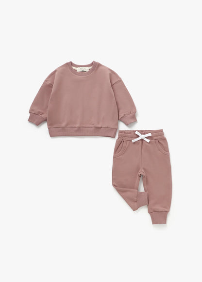 Organic Rose Sweatshirt & Jogger Set