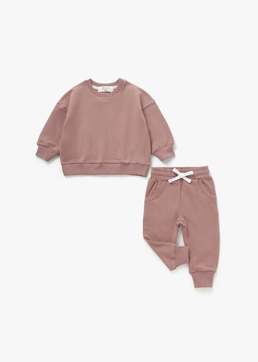 Organic Rose Sweatshirt & Jogger Set