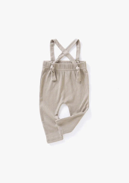 Organic Ribbed Suspenders- Mushroom