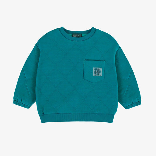 Quilted Turquoise Baby Jersey Sweater