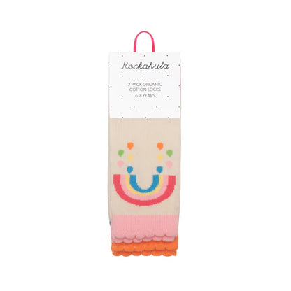 Vintage Rainbow and Sun Socks 2pk.