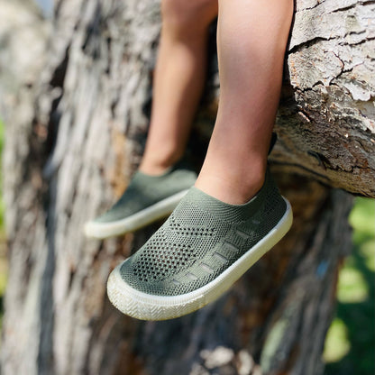 Breeze Knit Slip-On Shoes- Army Green