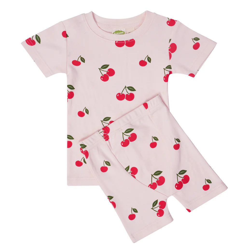 Organic Kids Shortie Pajamas- Cherries
