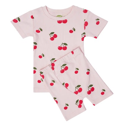 Organic Kids Shortie Pajamas- Cherries