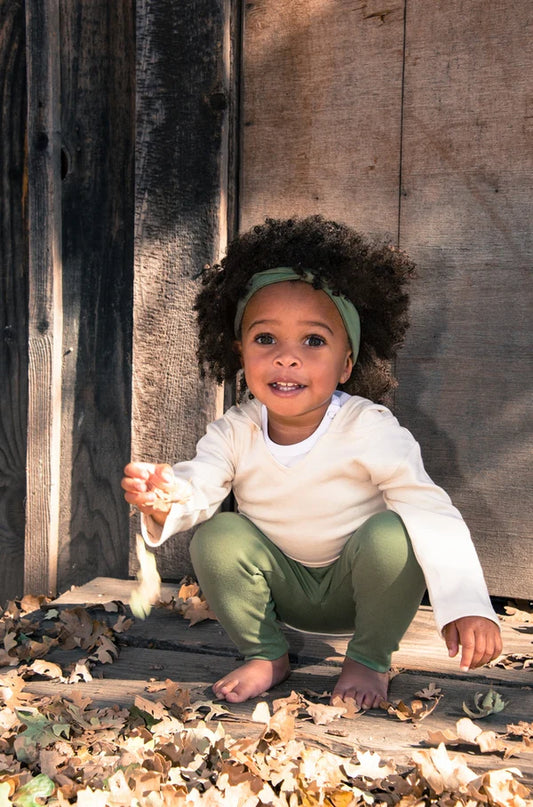 Organic Cotton Baby Leggings- Sage