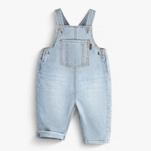 Light Blue Striped Baby Overalls