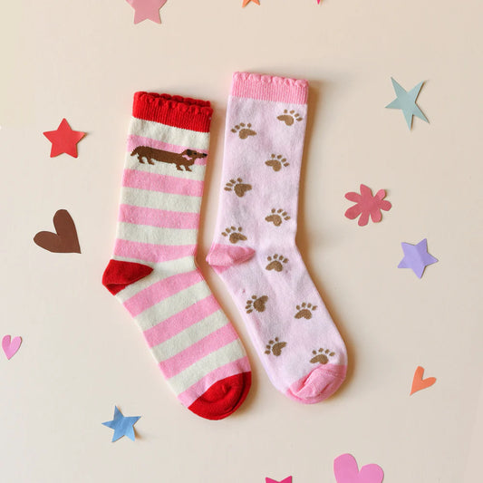 Sausage Dog Socks 2pk.