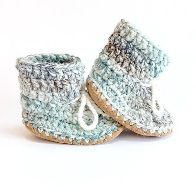 Handmade Wool Booties- Sea Glass