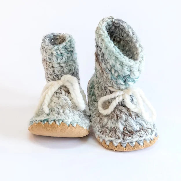 Handmade Wool Booties- Sea Glass