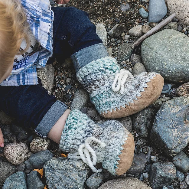 Handmade Wool Booties- Sea Glass