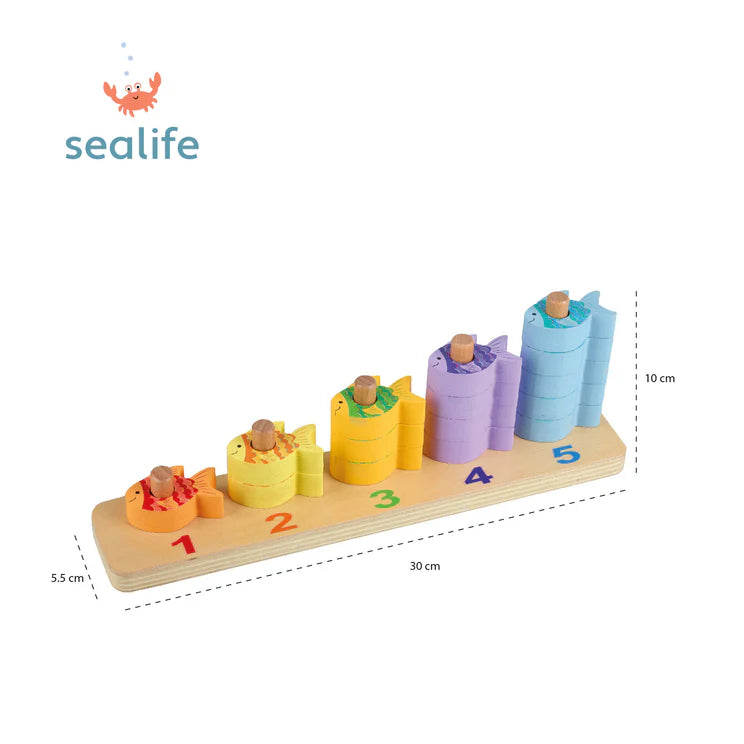 Counting Fish Wooden Game