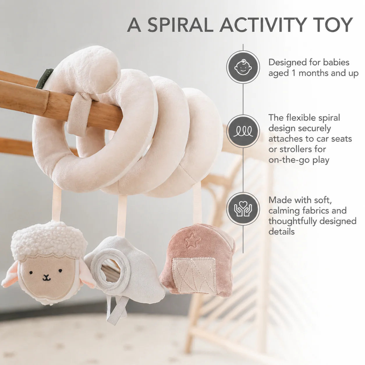 Plush Spiral Activity Toy- Pip the Rabbit