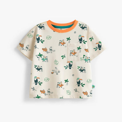 Tropical Bird Beige Baby Tee