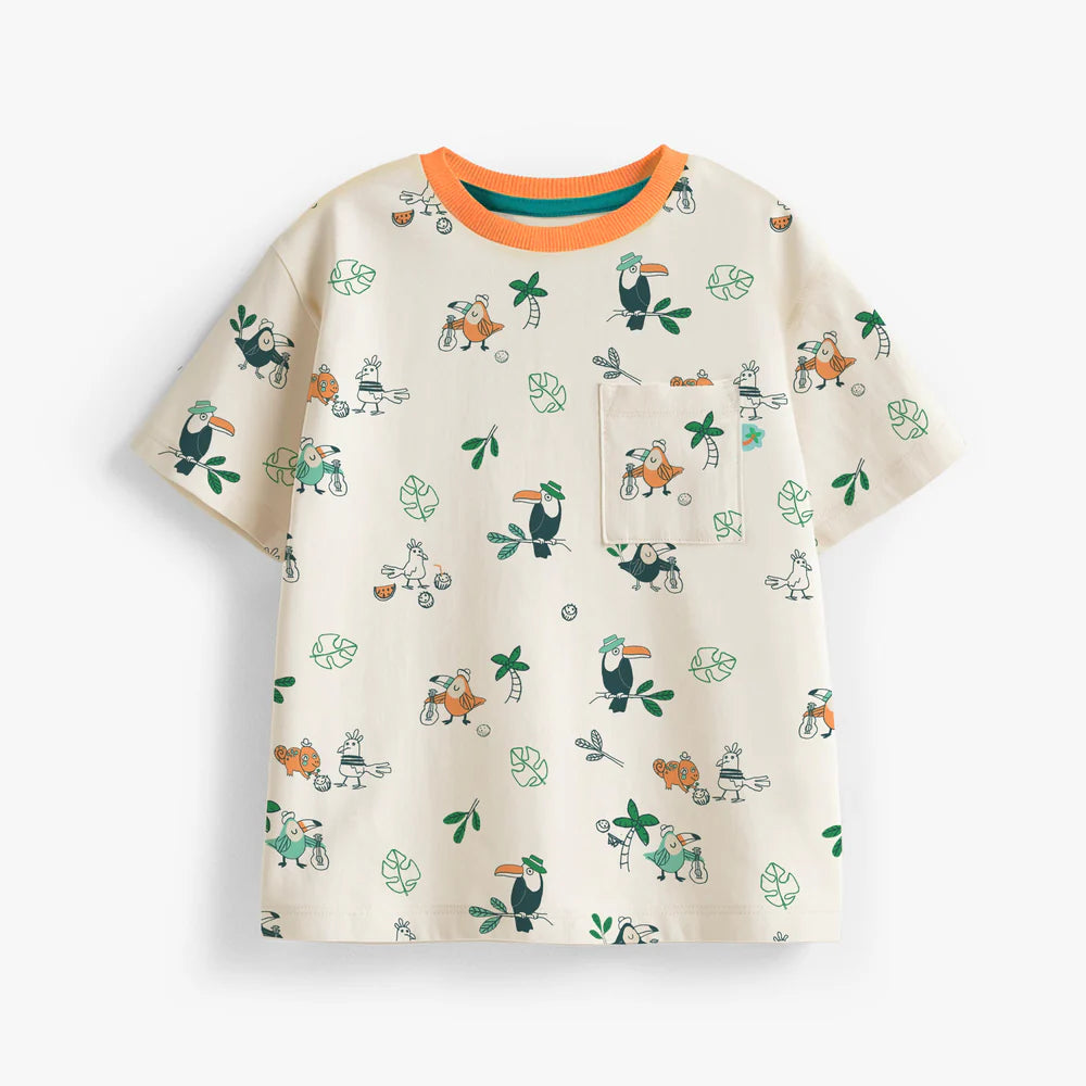 Tropical Bird Beige Tee