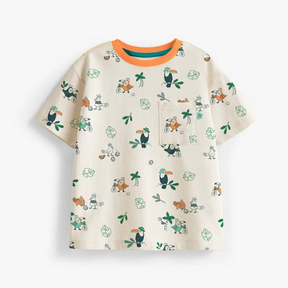 Tropical Bird Beige Tee