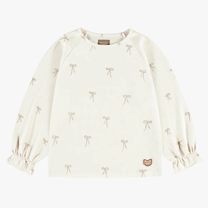 Cream Sparkle Bow Shirt