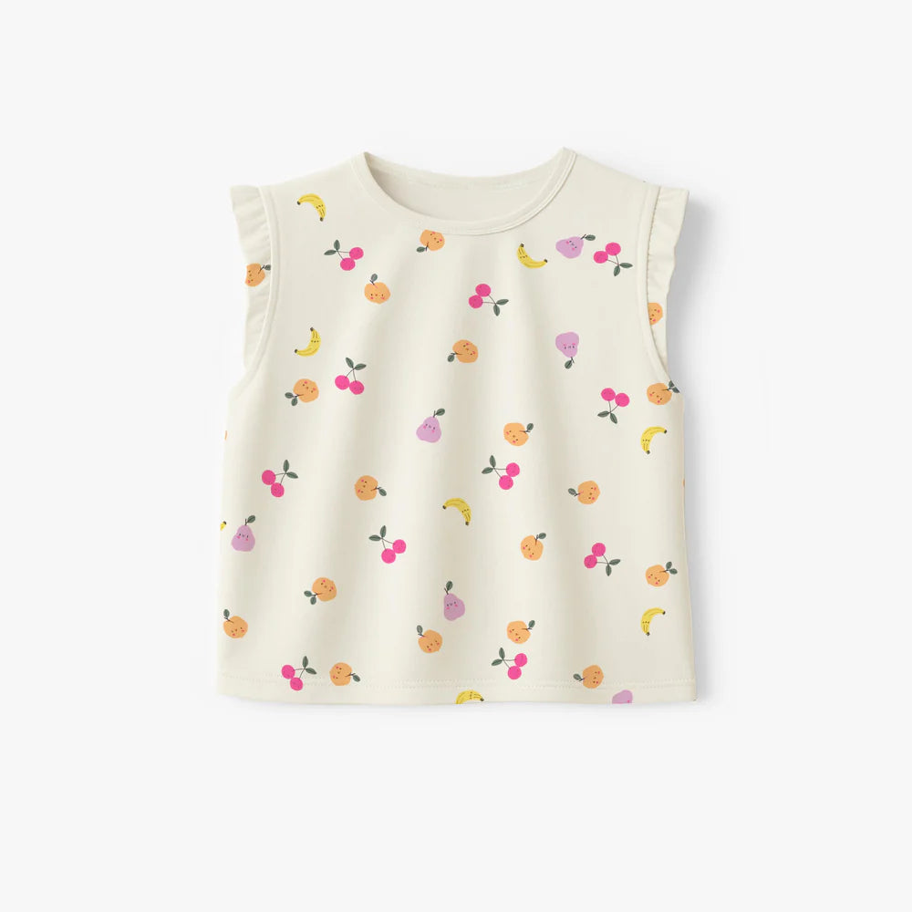 Fruity Cream Ruffle Sleeveless Baby Tee