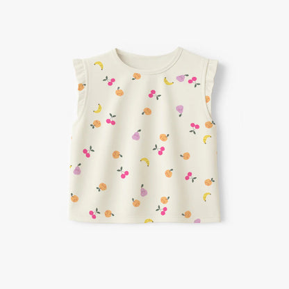Fruity Cream Ruffle Sleeveless Baby Tee