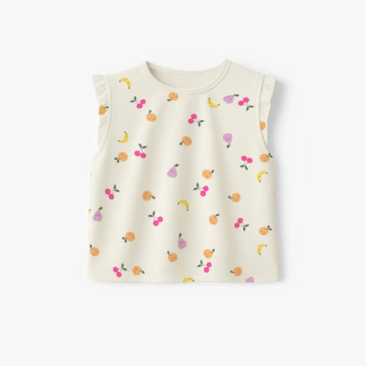 Fruity Cream Ruffle Sleeveless Baby Tee