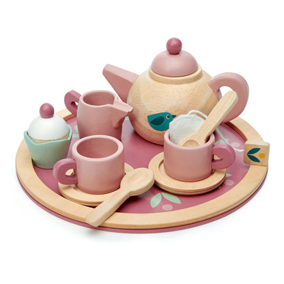 Wooden Birdie Tea Set
