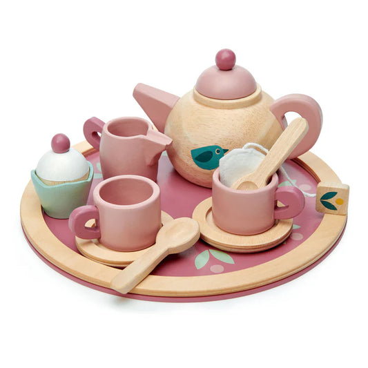 Wooden Birdie Tea Set