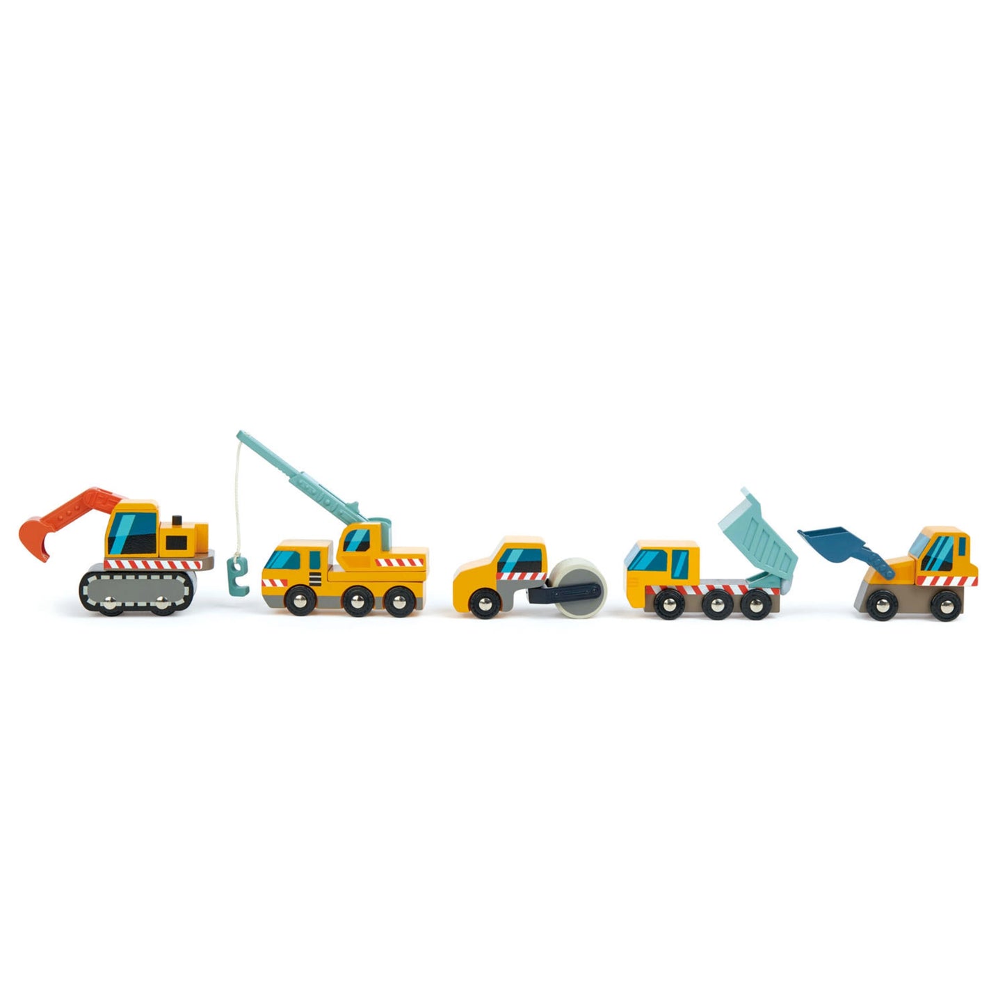 Wooden Construction Site Vehicles Set