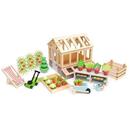 Wooden Greenhouse & Garden Set