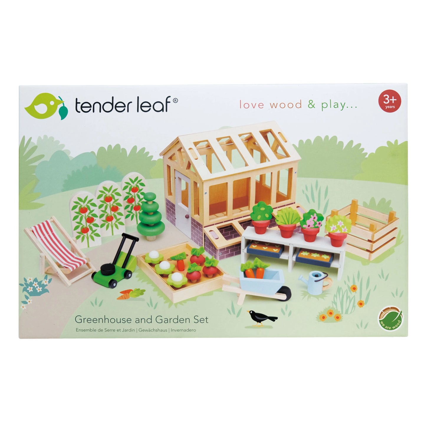 Wooden Greenhouse & Garden Set