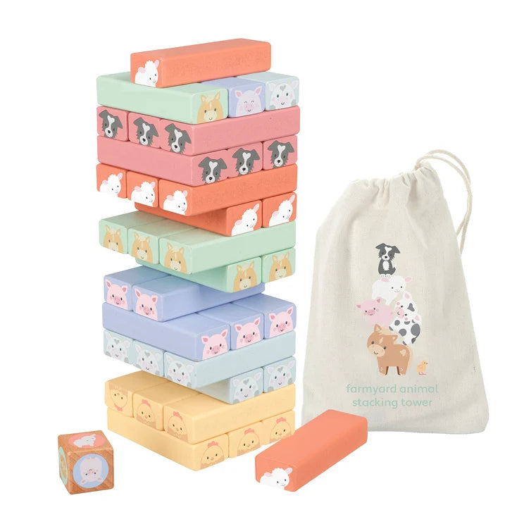 Farmyard Animal Wooden Tumbling Tower