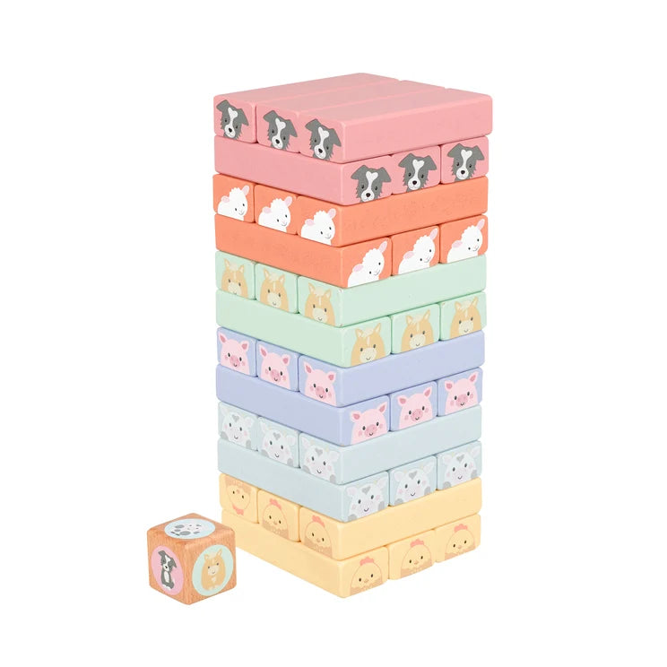 Farmyard Animal Wooden Tumbling Tower