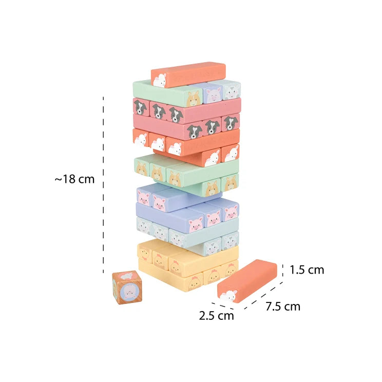 Farmyard Animal Wooden Tumbling Tower