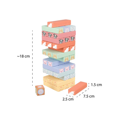Farmyard Animal Wooden Tumbling Tower