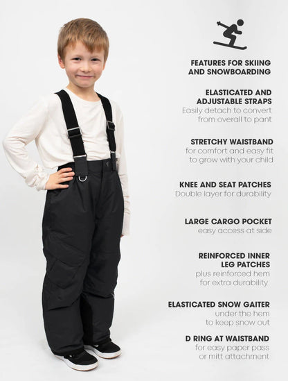 Snowrider Convertible Ski Pants- Black