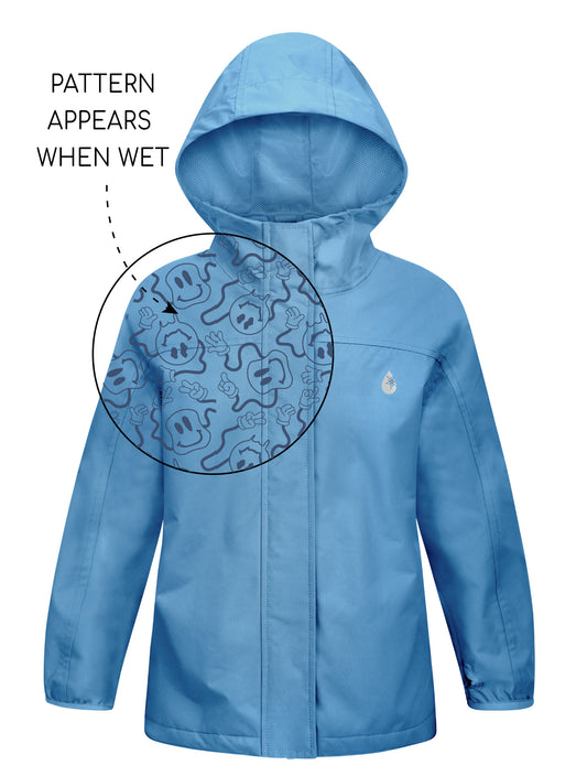 SplashMagic Rainshell Jacket- Tide Blue/Smiley