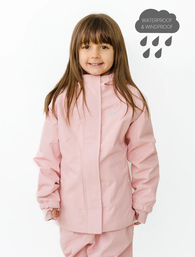 SplashMagic Fleece-Lined Waterproof Jacket- Dusky Pink/Unicorn